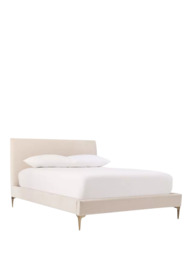 West Elm Andes Upholstered Bed Frame, Double, Natural