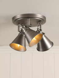 Laura Ashley Rufus 3 Circular Spotlight Ceiling Plate, Nickel - thumbnail 1