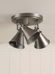 Laura Ashley Rufus 3 Circular Spotlight Ceiling Plate, Nickel - thumbnail 2