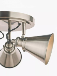 Laura Ashley Rufus 3 Circular Spotlight Ceiling Plate, Nickel - thumbnail 5