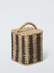 John Lewis Stripe Woven Door Stop, Black/Natural