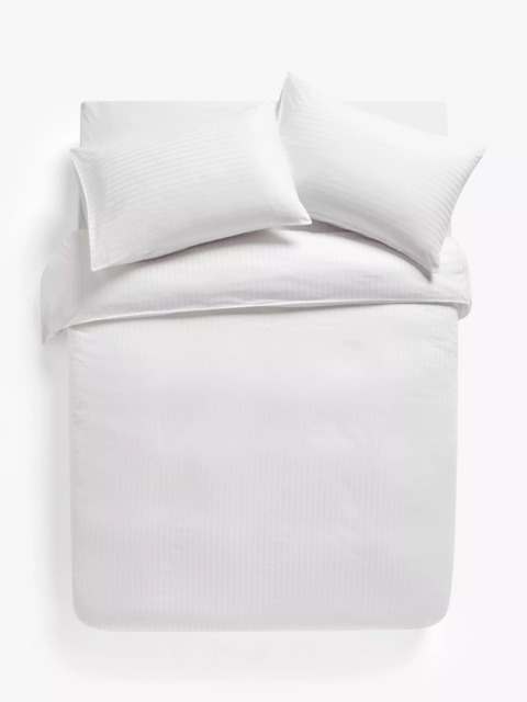John Lewis Satin Stripe Pure Cotton Sateen Duvet Cover set, 400 Thread Count - image 1