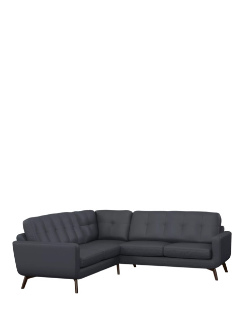 John Lewis Barbican 5+ Seater Corner Leather Sofa, Dark Leg - image 1
