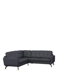 John Lewis Barbican 5+ Seater Corner Leather Sofa, Dark Leg - thumbnail 1