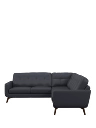 John Lewis Barbican 5+ Seater Corner Leather Sofa, Dark Leg - thumbnail 5