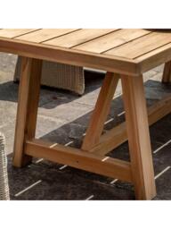 Gallery Direct Chatsworth Teak Wood Rectangular Garden Dining Table, 100cm, Natural - thumbnail 3