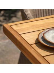 Gallery Direct Chatsworth Teak Wood Rectangular Garden Dining Table, 100cm, Natural - thumbnail 4