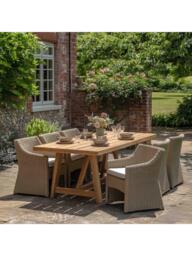 Gallery Direct Chatsworth Teak Wood Rectangular Garden Dining Table, 100cm, Natural - thumbnail 2