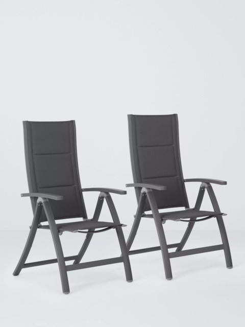 John Lewis Tampa Reclining Garden Dining Chair, Set of 2, Grey