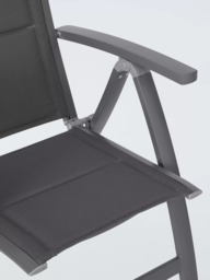 John Lewis Tampa Reclining Garden Dining Chair, Set of 2, Grey - thumbnail 5