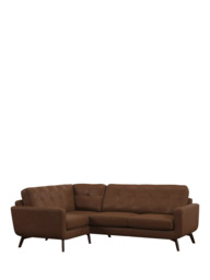 John Lewis Barbican LHF Corner End Leather Sofa, Dark Leg - thumbnail 1