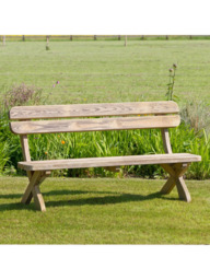Zest Harriet Wooden 6-Seater Garden Dining Table & Bench Set, Natural - thumbnail 2