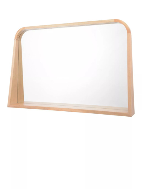 Där Fulgencio Rectangular Wooden Shelf Wall Mirror, 90 x 60cm, Natural - image 1