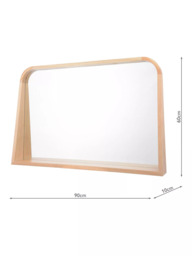 Där Fulgencio Rectangular Wooden Shelf Wall Mirror, 90 x 60cm, Natural - thumbnail 4