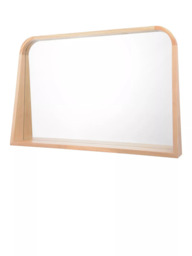 Där Fulgencio Rectangular Wooden Shelf Wall Mirror, 90 x 60cm, Natural - thumbnail 1