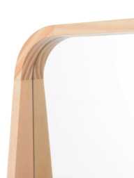 Där Fulgencio Rectangular Wooden Shelf Wall Mirror, 90 x 60cm, Natural - thumbnail 2