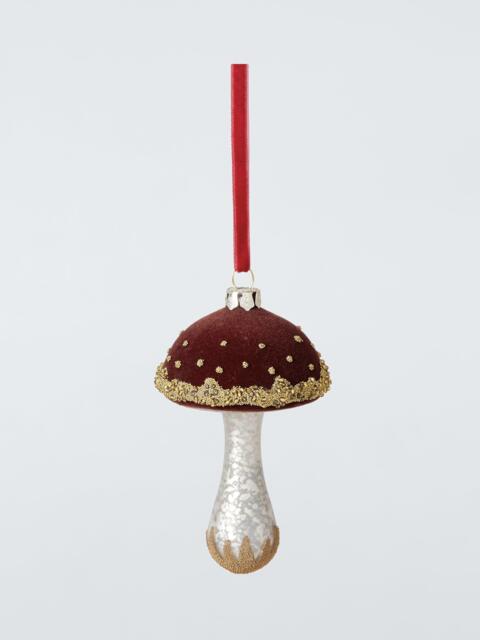 John Lewis The Curator Flocked Mushroom Bauble, Red - image 1