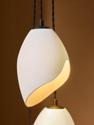 MADE Emrys 3 Lamp Cluster Pendant Ceiling Light, Cream/Black - thumbnail 3