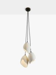 MADE Emrys 3 Lamp Cluster Pendant Ceiling Light, Cream/Black