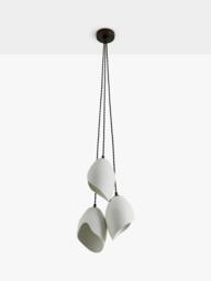 MADE Emrys 3 Lamp Cluster Pendant Ceiling Light, Cream/Black - thumbnail 2