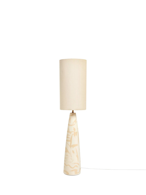 MADE Vince Tapered Ceramic Base Floor Lamp, Cream - image 1