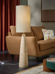 MADE Vince Tapered Ceramic Base Floor Lamp, Cream - thumbnail 4