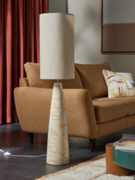 MADE Vince Tapered Ceramic Base Floor Lamp, Cream - thumbnail 3