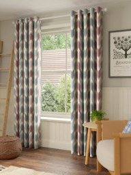 John Lewis Valle Ikat Print Pair Lined Eyelet Curtains - thumbnail 3