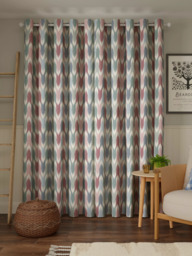 John Lewis Valle Ikat Print Pair Lined Eyelet Curtains - thumbnail 4