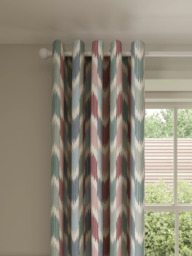 John Lewis Valle Ikat Print Pair Lined Eyelet Curtains - thumbnail 1