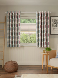 John Lewis Valle Ikat Print Pair Lined Eyelet Curtains - thumbnail 5