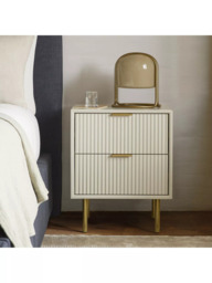 west elm Quinn 2 Drawer Bedside Table, Haze - thumbnail 2