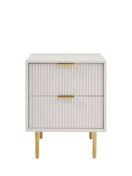 west elm Quinn 2 Drawer Bedside Table, Haze - thumbnail 5