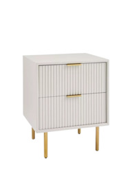 west elm Quinn 2 Drawer Bedside Table, Haze - thumbnail 1