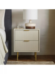 west elm Quinn 2 Drawer Bedside Table, Haze - thumbnail 3