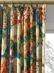 Sanderson Very Rose and Peony Made to Measure Curtains or Roman Blind, Kingfisher/Red Berry - thumbnail 2