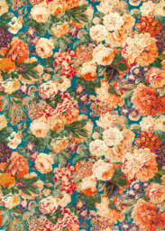 Sanderson Very Rose and Peony Made to Measure Curtains or Roman Blind, Kingfisher/Red Berry
