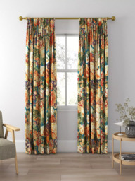 Sanderson Very Rose and Peony Made to Measure Curtains or Roman Blind, Kingfisher/Red Berry - thumbnail 5