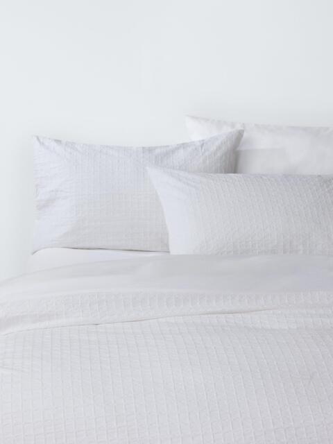 John Lewis Mala Waffle Check Duvet Cover Set, White - image 1