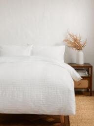 John Lewis Mala Waffle Check Duvet Cover Set, White - thumbnail 6