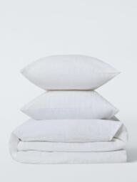 John Lewis Mala Waffle Check Duvet Cover Set, White - thumbnail 5