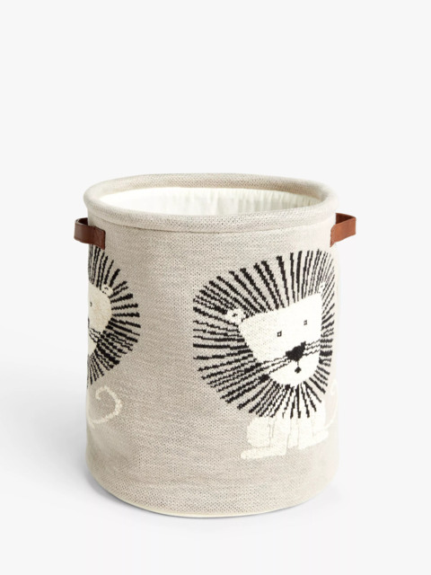 John Lewis Lion Knitted Storage Basket, Natural - image 1