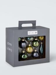 John Lewis Glass Baubles, Box of 20, Green - thumbnail 3