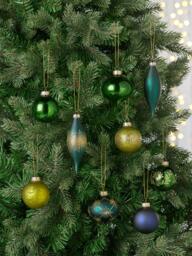 John Lewis Glass Baubles, Box of 20, Green - thumbnail 2