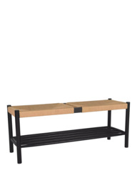 Garden Trading Clockhouse Longworth Hallway Bench, Black/Natural - thumbnail 2