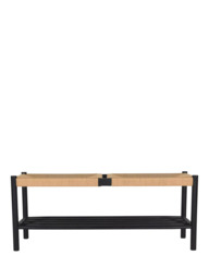Garden Trading Clockhouse Longworth Hallway Bench, Black/Natural - thumbnail 1