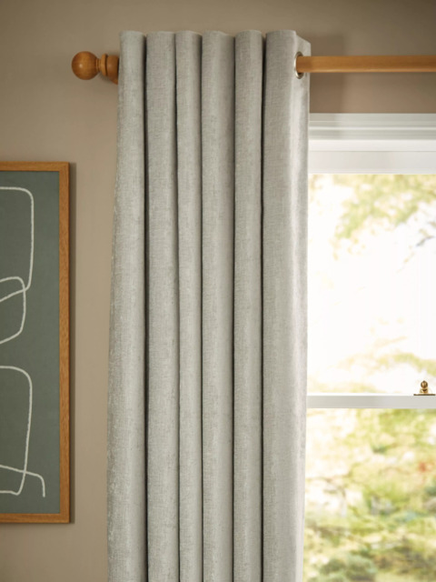 John Lewis Chenille Pair Blackout/Thermal Lined Eyelet Curtains - image 1