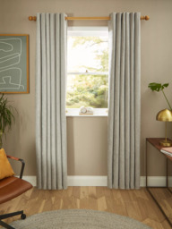 John Lewis Chenille Pair Blackout/Thermal Lined Eyelet Curtains - thumbnail 4