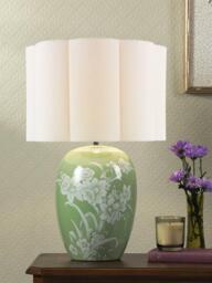 Laura Ashley Pashley Ceramic Base Table Lamp, Green - thumbnail 2
