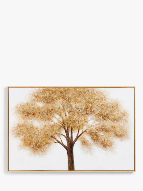 John Lewis 'Gold Tree' Hand-Finished Framed Canvas Print, 80 x 120cm, Gold - image 1